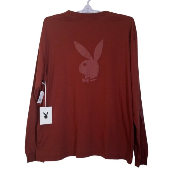 PLAYBOY Nuance Puffy Logo Crewneck Long-sleeved 100% Cotton T-shirt | PACSUN - Picture 4 of 5